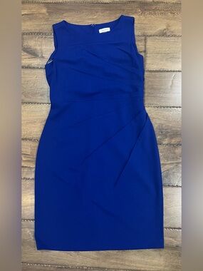 Calvin Klein Sunburst Cobalt Blue Sheath Dress size 12
